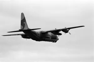 A Hercules of RAF Transport Command seen here at the Tees Valley Airshow A Hercules of RAF Transport Command seen here at the Tees Valley Airshow