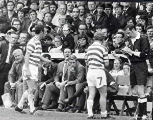 Hibs versus Celtic September 1970 manager jock stein shouts to lennox not to get Hibs versus Celtic September 1970 manager jock stein shouts to lennox not to get