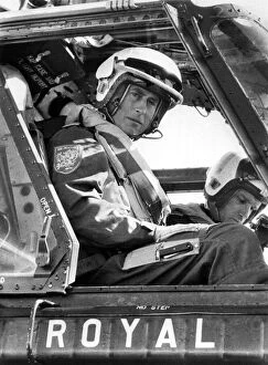 Images Dated 1st September 1974: High Flyer Prince Charles at the controls of a helicopter in September 1974 during his