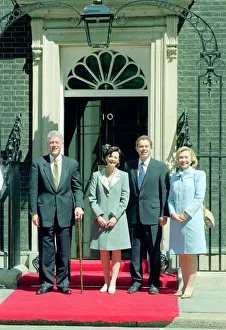 Bill and Hillary Clinton outside 10 Downing Street with Tony and Cherie Blair Bill and Hillary Clinton outside 10 Downing Street with Tony and Cherie Blair