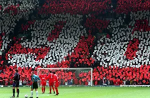 Hillsborough accident tribute on tenth anniversary April 1999 at The Kop end of Anfield Hillsborough accident tribute on tenth anniversary April 1999 at The Kop end of Anfield