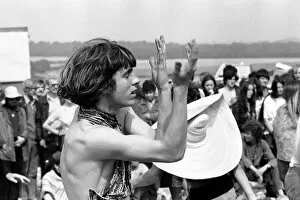 Images Dated 28th August 1970: Hippy dancing at The Isle of Wight Pop festival. 28th August 1970