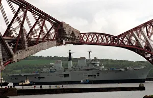 HMS Ark Royal aircraft carrier ship May 1999 Sailing under the Forth Rail Bridge HMS Ark Royal aircraft carrier ship May 1999 Sailing under the Forth Rail Bridge