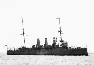HMS Vindictive an Arrogant class cruiser seen here prior to her raid on the Belgian port HMS Vindictive an Arrogant class cruiser seen here prior to her raid on the Belgian port