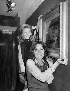 Honor Blackman and Diana Rigg at opening of art gallery in London - December 1973 Honor Blackman and Diana Rigg at opening of art gallery in London - December 1973
