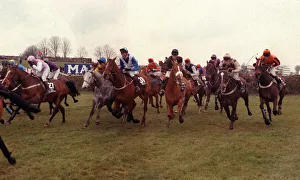 Horseracing Grand National Aintree April 1993 General shot of Horses running Horseracing Grand National Aintree April 1993 General shot of Horses running