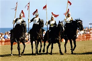 The Household Cavalry give a display of horse riding skills at the Sunderland The Household Cavalry give a display of horse riding skills at the Sunderland