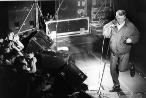 Housemartins pop group Paul Heaton lead singer of the Housemartins playing Housemartins pop group Paul Heaton lead singer of the Housemartins playing