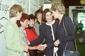 Images Dated 22nd March 1993: HRH The Princess of Wales, Princess Diana, visits the charity REFUGE