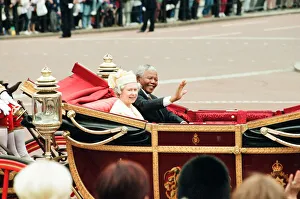 HRH Queen Elizabeth II with South African President Nelson Mandela seen here in the state HRH Queen Elizabeth II with South African President Nelson Mandela seen here in the state