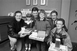 Huddersfield Town Captain Peter Jackson presented prizes to winners of a spot Huddersfield Town Captain Peter Jackson presented prizes to winners of a spot