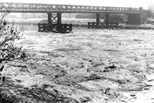 Huge sections of broken ice that have been washed down the river Tyne Huge sections of broken ice that have been washed down the river Tyne