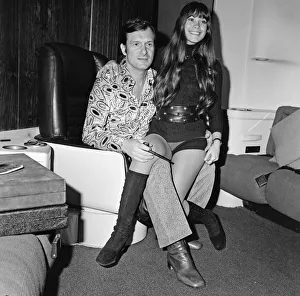 Hugh Hefner pictured in the Playboy Jet with his girlfriend Barbi Benton Hugh Hefner pictured in the Playboy Jet with his girlfriend Barbi Benton