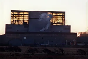 Hunterston B Power Station near Largs December 1998 in Ayrshire Exterior Low sun Hunterston B Power Station near Largs December 1998 in Ayrshire Exterior Low sun