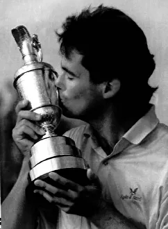Ian Baker Finch Golf kisses cup circa 1987 Ian Baker Finch Golf kisses cup circa 1987