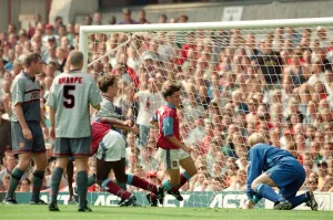 Ian Taylor (number 7 - goal scorer half out of shot) makes it 1 - 0 to Aston Villa Ian Taylor (number 7 - goal scorer half out of shot) makes it 1 - 0 to Aston Villa