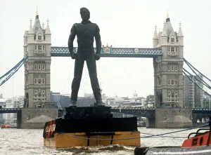 One of the many identical Michael Jackson statues on the Thames for the HIStory album One of the many identical Michael Jackson statues on the Thames for the HIStory album