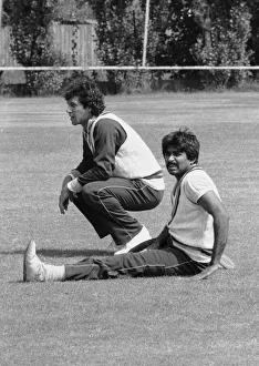 Imran Khan and Javed Miandad training at Edgbaston. 28th July 1982 Imran Khan and Javed Miandad training at Edgbaston. 28th July 1982