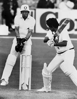 Images Dated 27th June 1982: Indian cricket team in the British Isles 1982. Action during the second test match