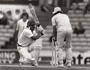 Indian cricketer Kapil Dev - July 1982 batting against England at the Oval Indian cricketer Kapil Dev - July 1982 batting against England at the Oval