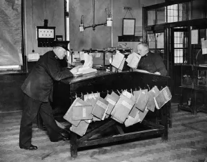 The Inspectors Room at Cannon Row Police Station. May 1929 The Inspectors Room at Cannon Row Police Station. May 1929