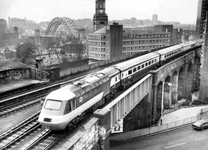 The Inter-City 125 from Kings Cross to Edinburgh has just left Newcastle Central Station The Inter-City 125 from Kings Cross to Edinburgh has just left Newcastle Central Station