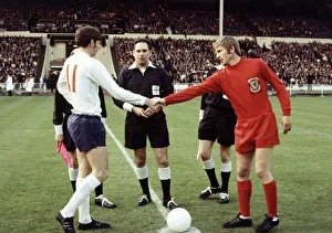 International Football England v Wales. Martin Peters and Alan Durban shake hands before International Football England v Wales. Martin Peters and Alan Durban shake hands before