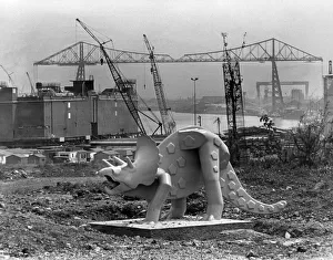 Iron Masters District, Middlesbrough, with The Tees Transporter Bridge in background Iron Masters District, Middlesbrough, with The Tees Transporter Bridge in background