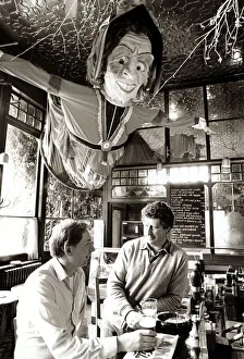 Island Queen Public House Pub - June 1987 men standing at the bar enjoying a pint Island Queen Public House Pub - June 1987 men standing at the bar enjoying a pint
