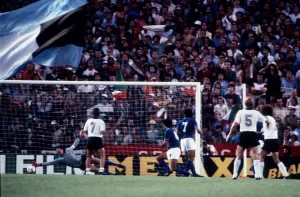 Italy 3 West Germany 1 World Cup 1982 football Final Paul Breitner 3 scores Italy 3 West Germany 1 World Cup 1982 football Final Paul Breitner 3 scores