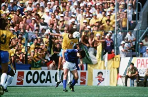 Italy v Brazil 1982 World Cup match Paolo Rossi is used a spring board Italy v Brazil 1982 World Cup match Paolo Rossi is used a spring board