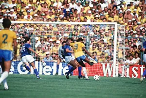 Italy v Brazil 1982 World Cup match Serginho tries a shot at goal Italy v Brazil 1982 World Cup match Serginho tries a shot at goal
