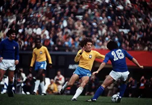 Italy v Brazil World Cup 1978 football Dirceu of Brazil faces Causio Italy v Brazil World Cup 1978 football Dirceu of Brazil faces Causio
