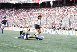 Italy v Wests Germany 1982 World Cup match Collovati slide tackles Fisher Italy v Wests Germany 1982 World Cup match Collovati slide tackles Fisher