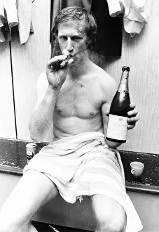 Jack Charlton of Leeds enjoys a cigar and champagne 1971 after winning the European Jack Charlton of Leeds enjoys a cigar and champagne 1971 after winning the European