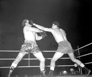 Jack Hobbs (L) v Johnny Williams September 1954 1950's Boxing in Harringay Jack Hobbs (L) v Johnny Williams September 1954 1950's Boxing in Harringay