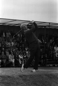 Jack Nicklaus golfer 1974 golf clinic playing shot Jack Nicklaus golfer 1974 golf clinic playing shot