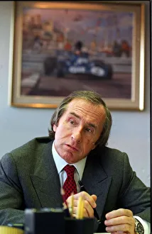Jackie Stewart in his office at Milton Keynes. October 1996 Jackie Stewart in his office at Milton Keynes. October 1996