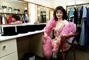 Jacqueline Dankworth in theatre dressing room daughter of Johnny Dankworth and Cleo Laine Jacqueline Dankworth in theatre dressing room daughter of Johnny Dankworth and Cleo Laine