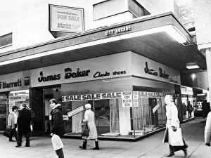 James Baker Shoes in Market Way in Coventry City Centre. 16th February 1983 James Baker Shoes in Market Way in Coventry City Centre. 16th February 1983