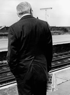 James Callaghan, Leader of the labour Party, pictured on Wigan Station as he awaits James Callaghan, Leader of the labour Party, pictured on Wigan Station as he awaits