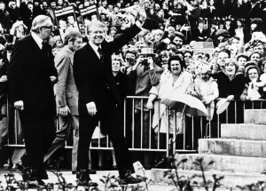 James Callaghan Prime Minister accompanies Jimmy Carter USA President during a walkabout James Callaghan Prime Minister accompanies Jimmy Carter USA President during a walkabout