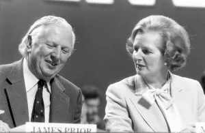 JAMES PRIOR AND MARGARET THATCHER AT THE CONSERVATIVE PARTY CONFERENCE IN BRIGHTON - 10TH JAMES PRIOR AND MARGARET THATCHER AT THE CONSERVATIVE PARTY CONFERENCE IN BRIGHTON - 10TH