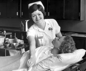 Janet Ashworth from Swindon is in her third year as a state registered trainee nurse at Janet Ashworth from Swindon is in her third year as a state registered trainee nurse at