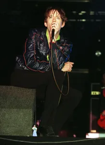 Jarvis Cocker on stage at T In The Park July 1996 Jarvis Cocker on stage at T In The Park July 1996