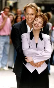 Jason Donovan actor and singer with Linzi Hately stage actress outside the Palladium Jason Donovan actor and singer with Linzi Hately stage actress outside the Palladium