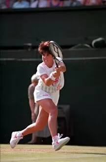 Images Dated 26th June 1993: JENNIFER CAPRIATI PLAYING ON COURT AT THE 1993 WIMBLEDON TENNIS TOURNAMENT -