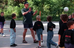 Jerome Flynn actor visits Bosnia and plays football with the children Jerome Flynn actor visits Bosnia and plays football with the children
