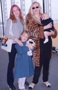 Jerry Hall Supermodel at London Airport April 1998 with her Family Scarlette Jerry Hall Supermodel at London Airport April 1998 with her Family Scarlette