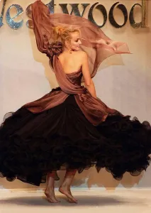 Jerry Hall wife of singer Mick Jagger models an outfit designed by Vivienne Westwood Jerry Hall wife of singer Mick Jagger models an outfit designed by Vivienne Westwood